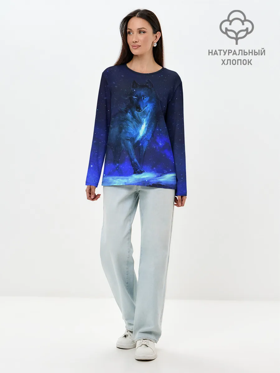 Лонгслив женский. Хлопок / Dark Wolf