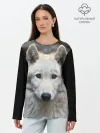 Лонгслив женский. Хлопок / Волк