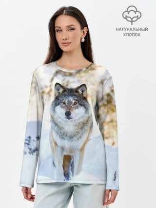 Лонгслив женский. Хлопок / Я зимой