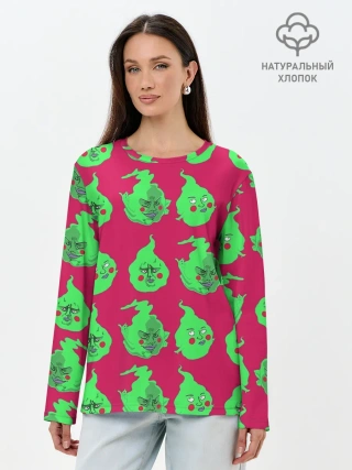 Лонгслив женский. Хлопок / Моб Психо 100