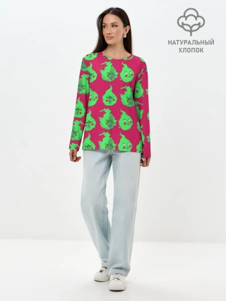 Лонгслив женский. Хлопок / Моб Психо 100