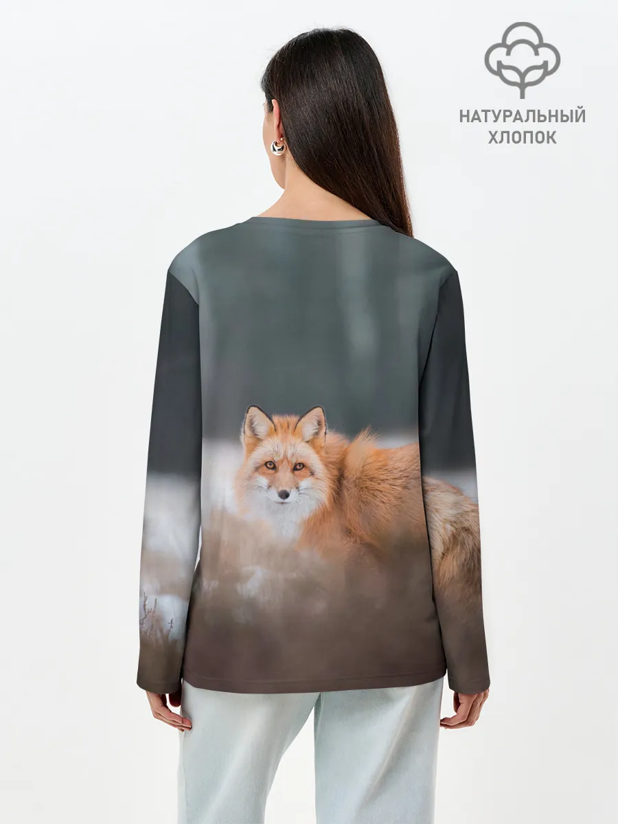 Лонгслив женский. Хлопок / Лиса