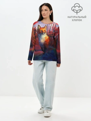 Лонгслив женский. Хлопок / Рыжая лиса
