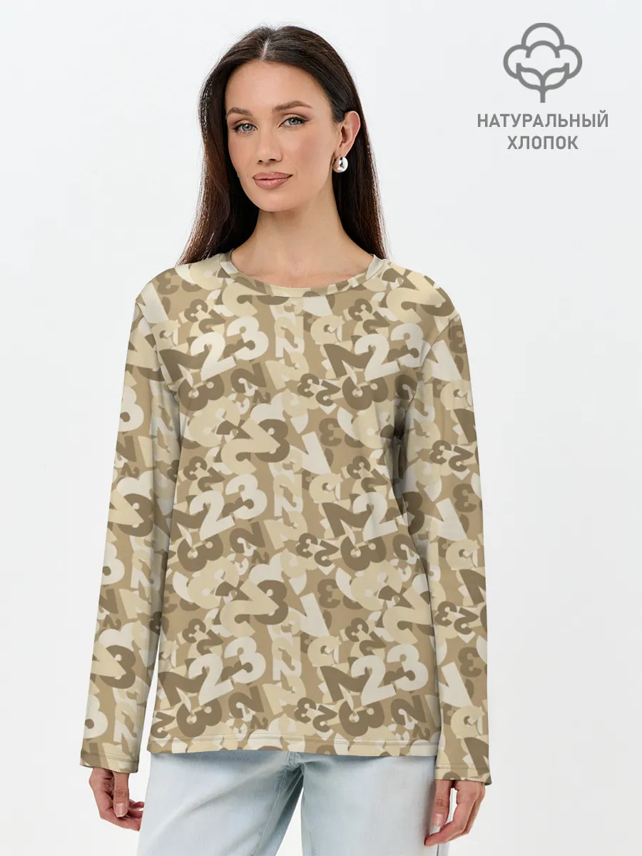 Лонгслив женский. Хлопок / 23 февраля