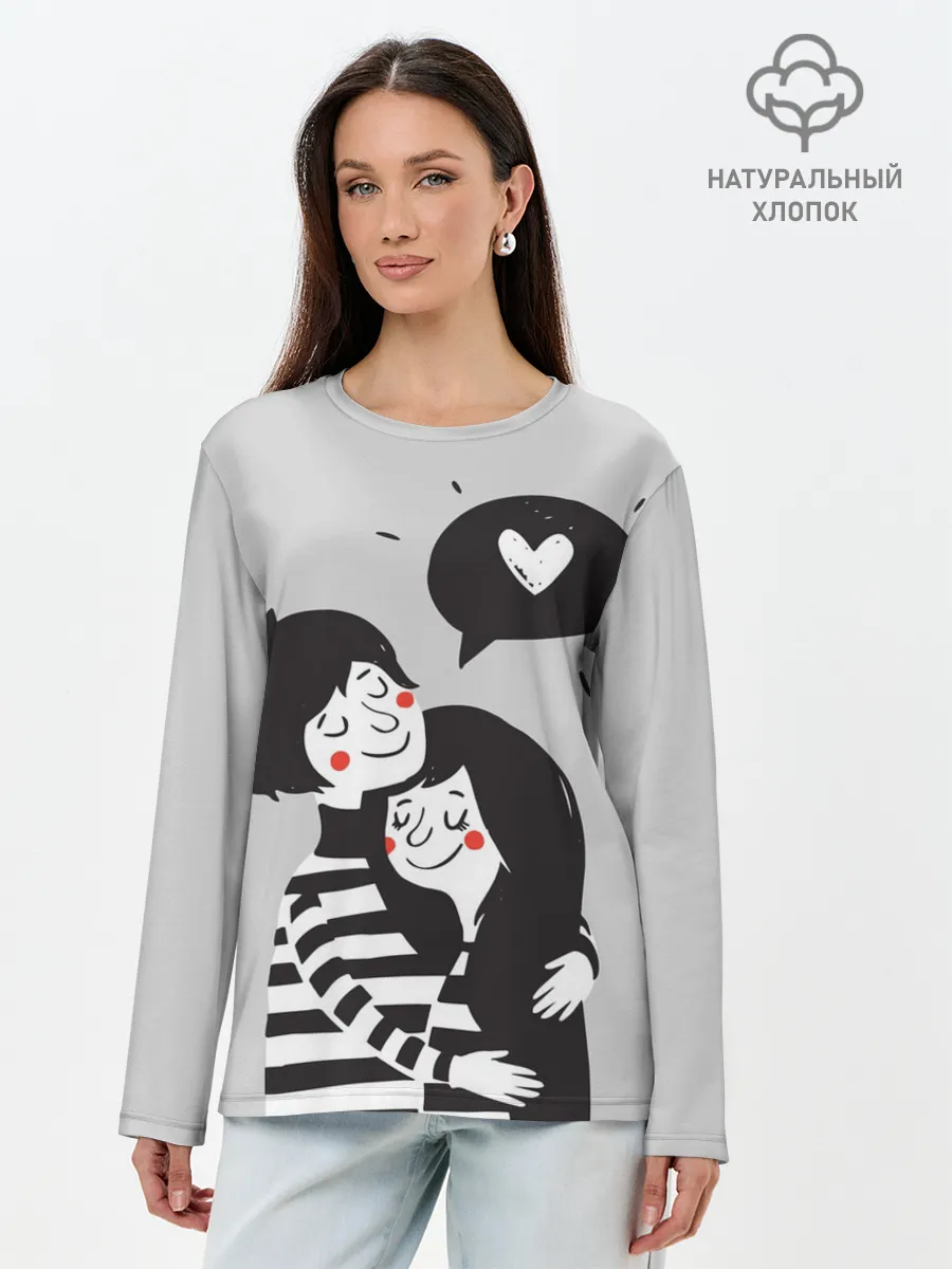 Лонгслив женский. Хлопок / Любовь