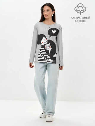 Лонгслив женский. Хлопок / Любовь