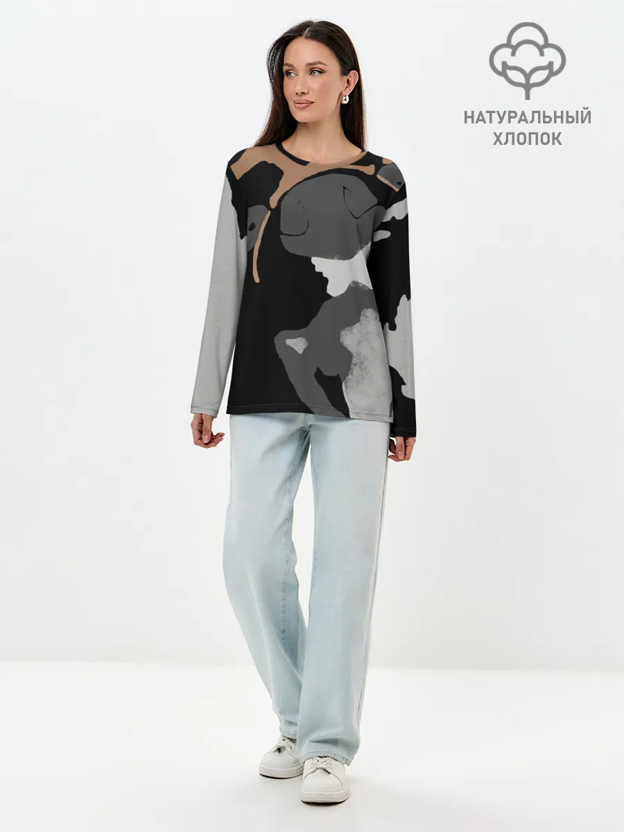 Лонгслив женский. Хлопок / Shiba Inu