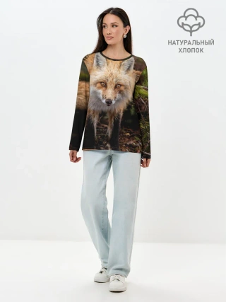 Лонгслив женский. Хлопок / Лиса