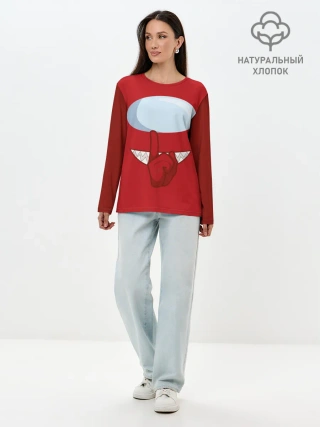 Лонгслив женский. Хлопок / AMONG US | RED IMPOSTOR