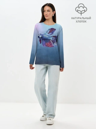 Лонгслив женский. Хлопок / Рыбка