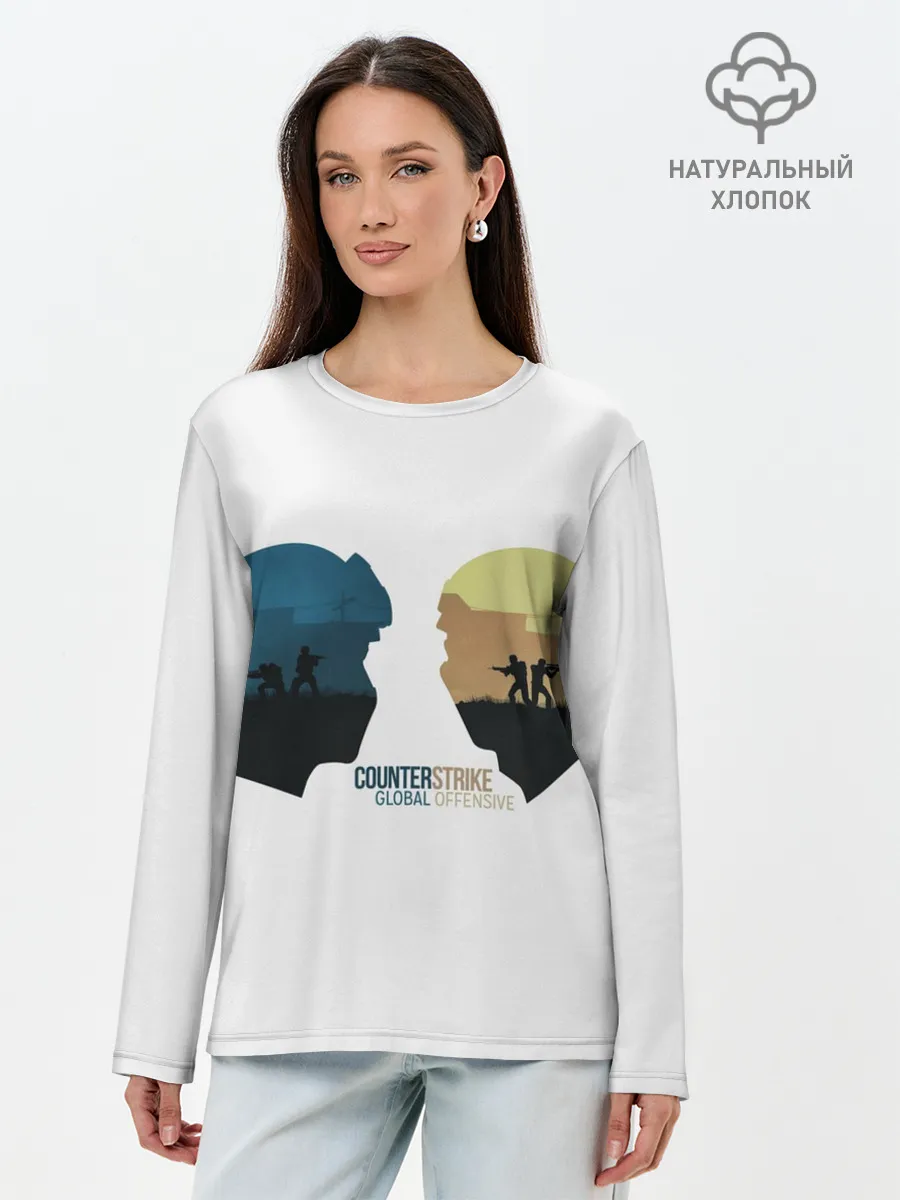 Лонгслив женский. Хлопок / Counter strike