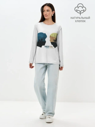 Лонгслив женский. Хлопок / Counter strike