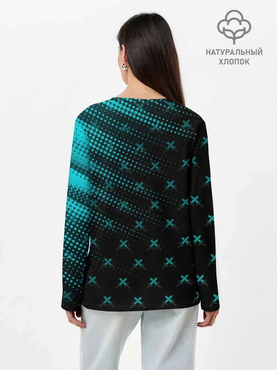 Лонгслив женский. Хлопок / Minecraft