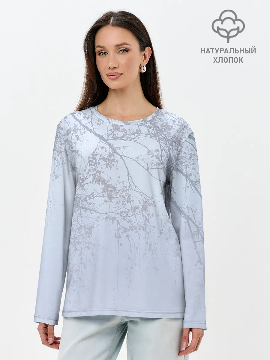 Лонгслив женский. Хлопок / Ветки
