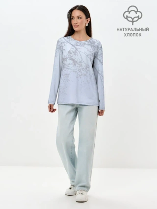 Лонгслив женский. Хлопок / Ветки