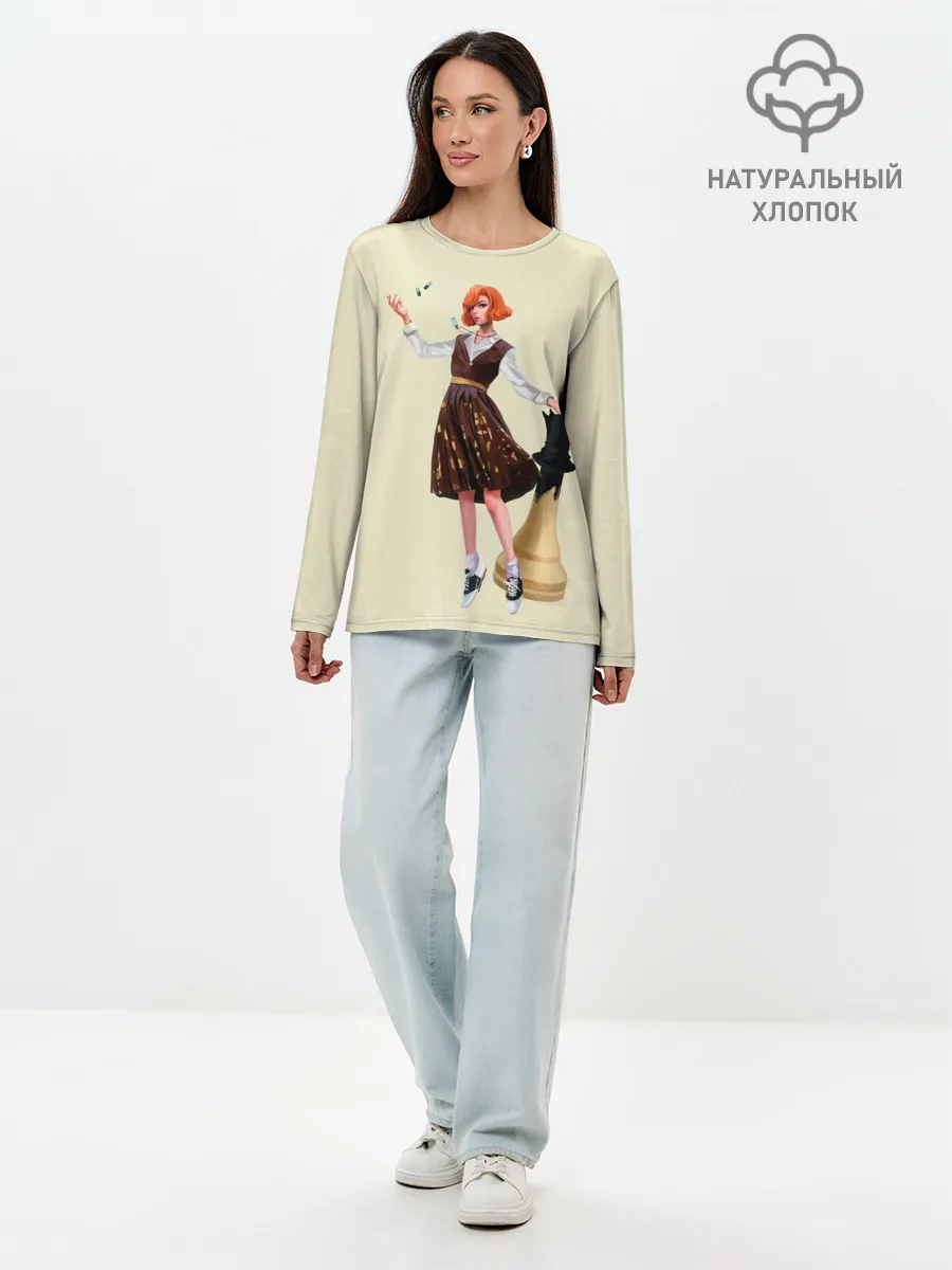 Лонгслив женский. Хлопок / Ход Королевы