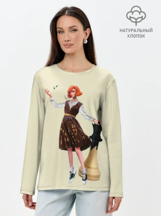 Лонгслив женский. Хлопок / Ход Королевы