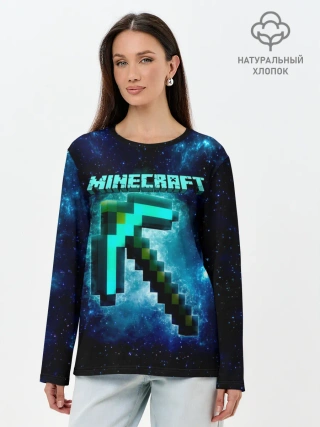 Лонгслив женский. Хлопок / Minecraft