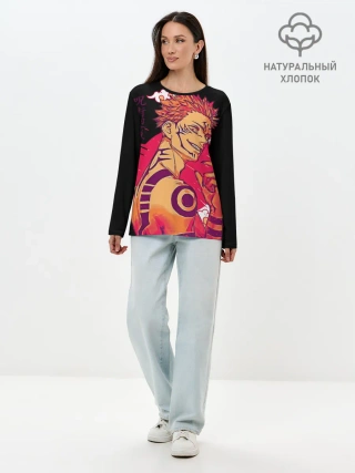 Лонгслив женский. Хлопок / Двуликий магическая битва