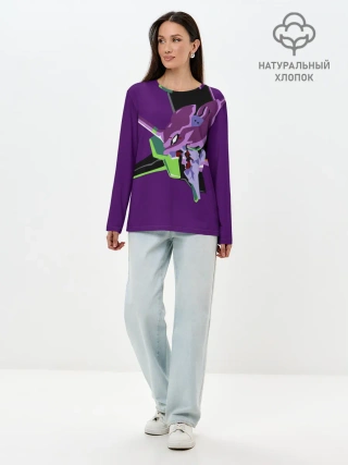 Лонгслив женский. Хлопок / Евангилион