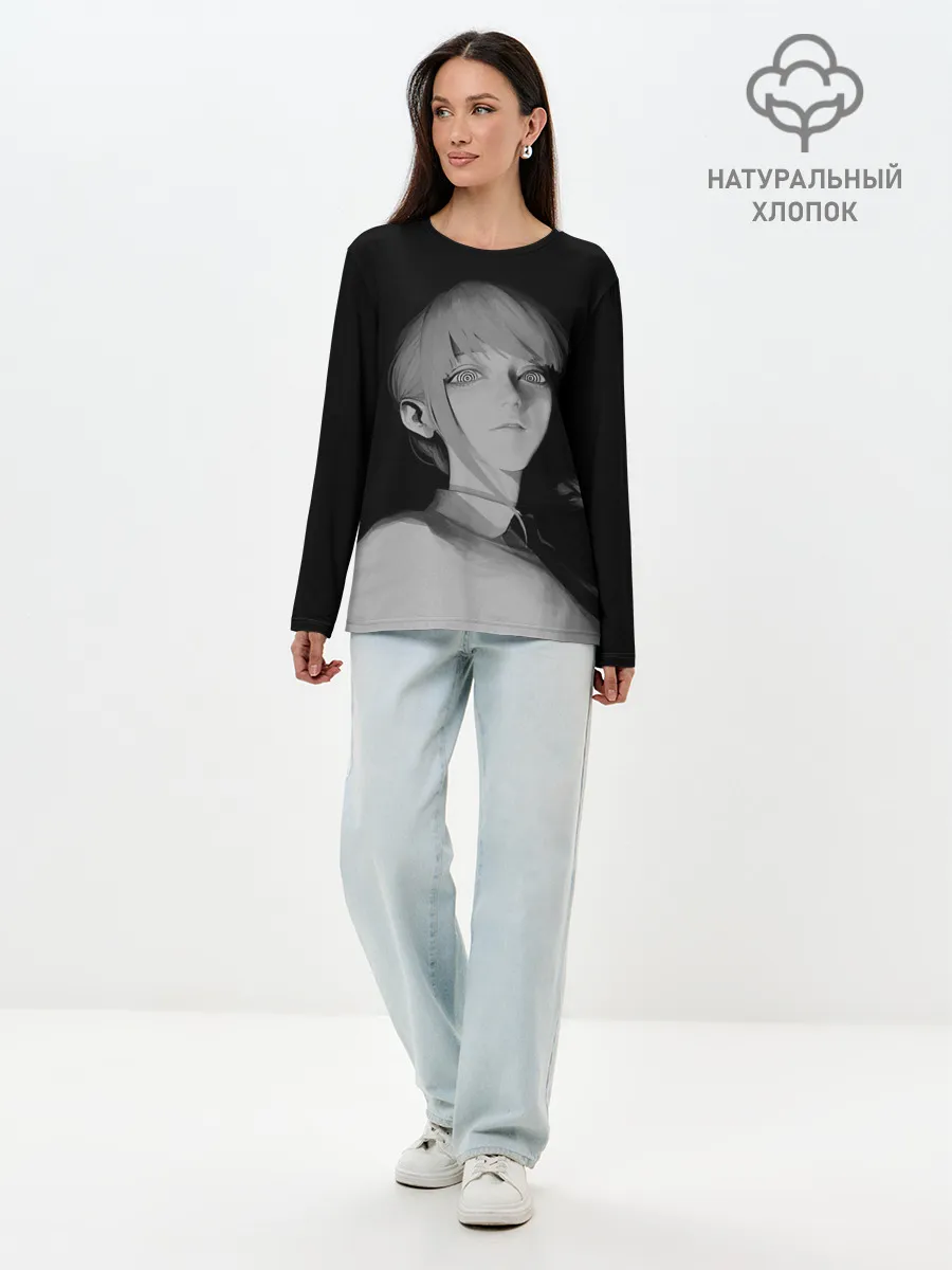 Лонгслив женский. Хлопок / Makima Chainsaw Man 3D модель