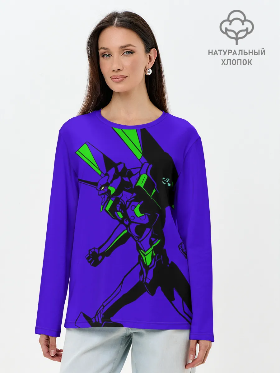 Лонгслив женский. Хлопок / Евангилион