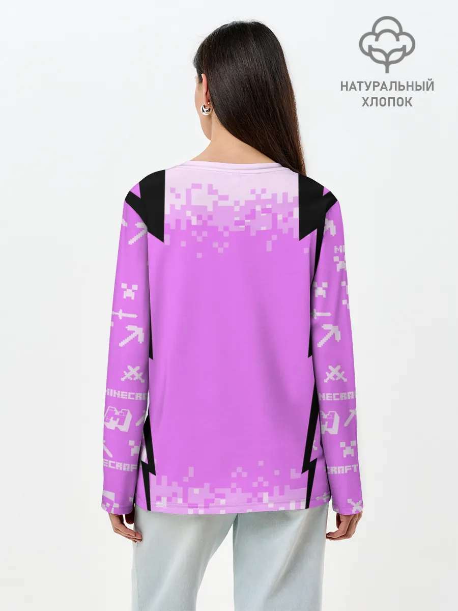 Лонгслив женский. Хлопок / Minecraft