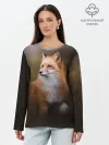 Лонгслив женский. Хлопок / Лиса-охотница