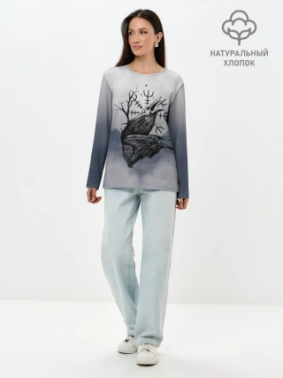 Лонгслив женский. Хлопок / русь