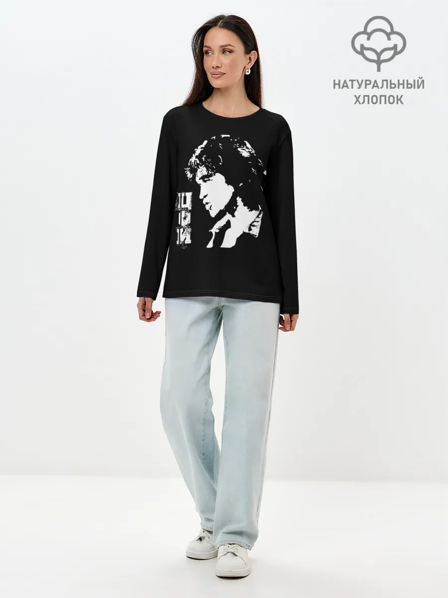 Лонгслив женский. Хлопок / Цой