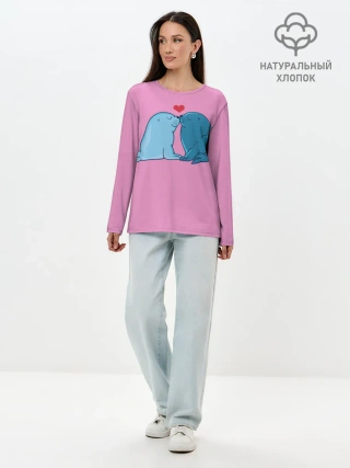 Лонгслив женский. Хлопок / Любовь