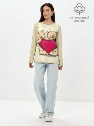 Лонгслив женский. Хлопок / Любовь