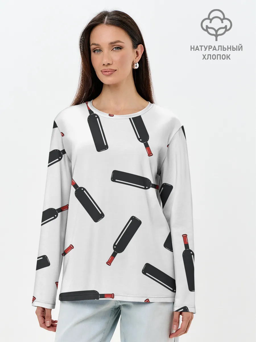 Лонгслив женский. Хлопок / винишко