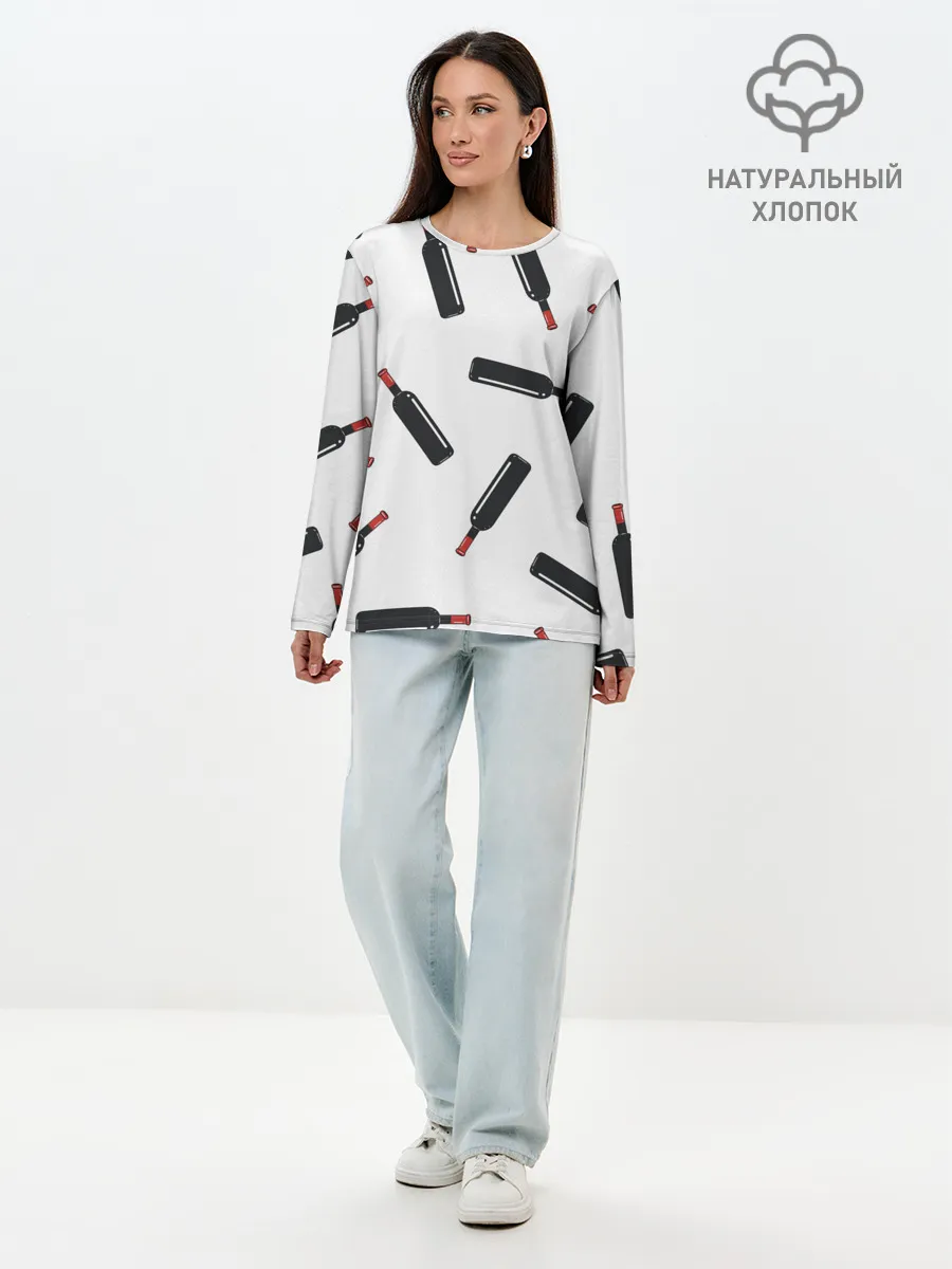 Лонгслив женский. Хлопок / винишко