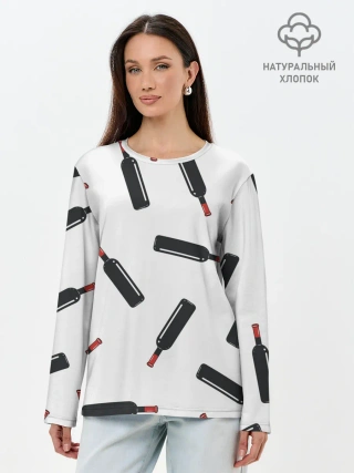 Лонгслив женский. Хлопок / винишко