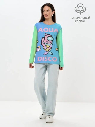 Лонгслив женский. Хлопок / Aqua Among As