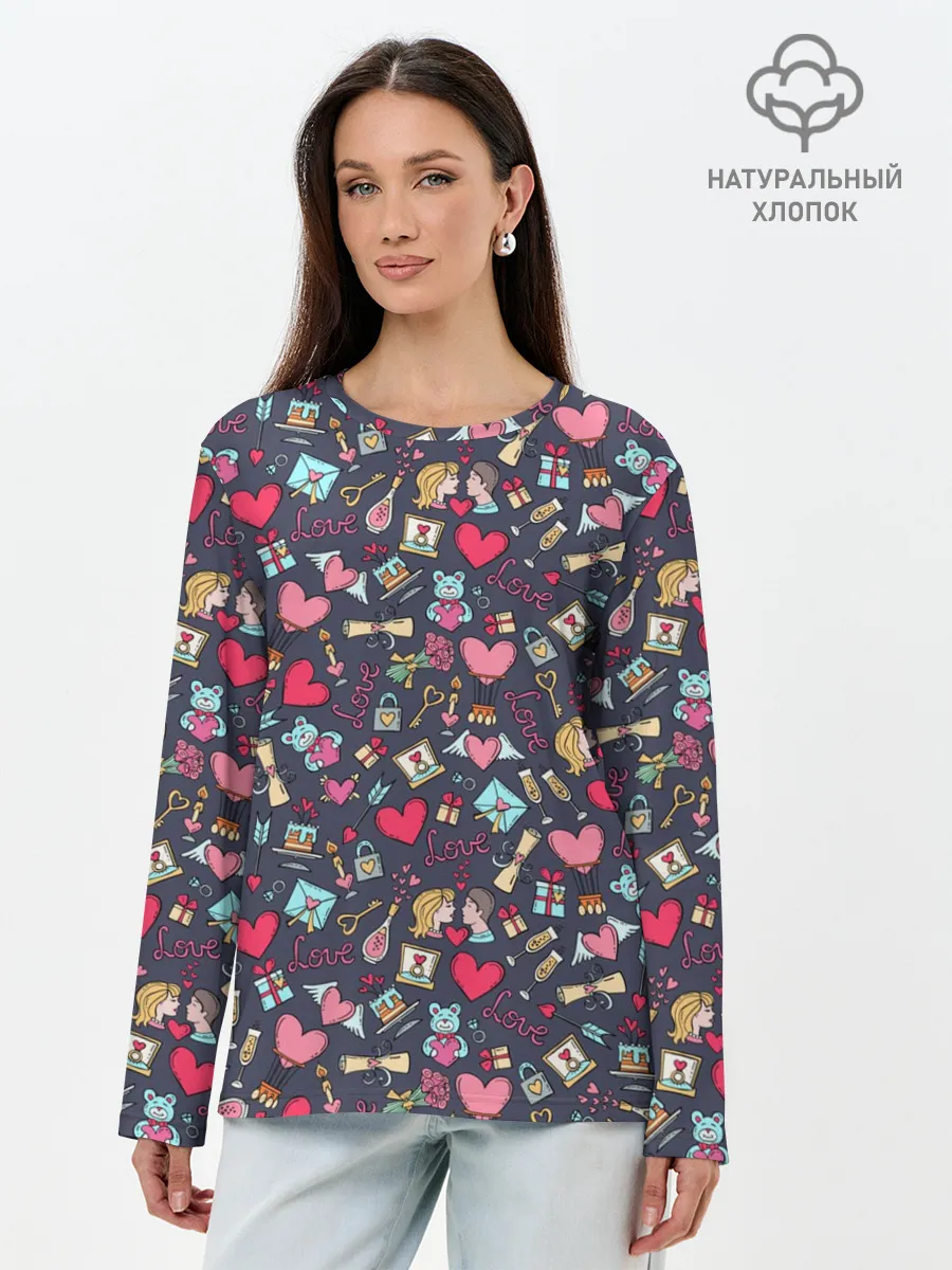 Лонгслив женский. Хлопок / LOVE