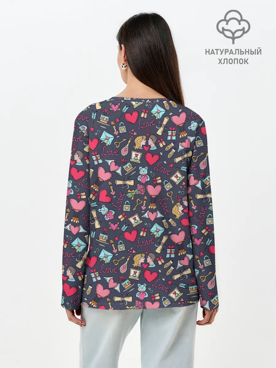 Лонгслив женский. Хлопок / LOVE