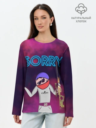 Лонгслив женский. Хлопок / Sorry CS GO