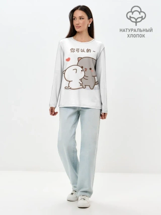 Лонгслив женский. Хлопок / Любовь. Kitty