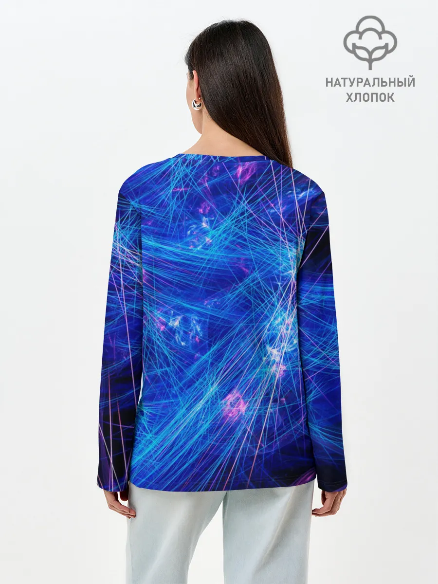 Лонгслив женский. Хлопок / Danganronpa neon