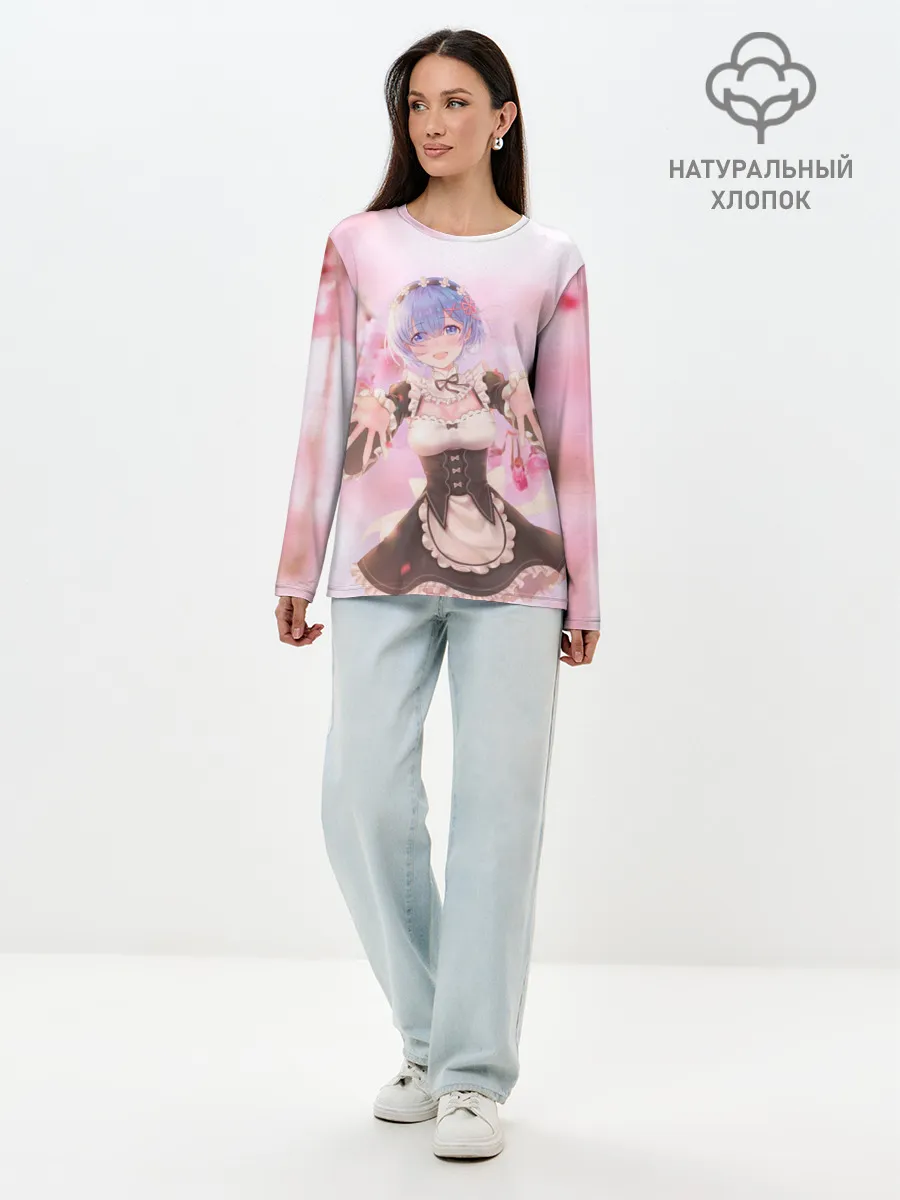 Лонгслив женский. Хлопок / Рем