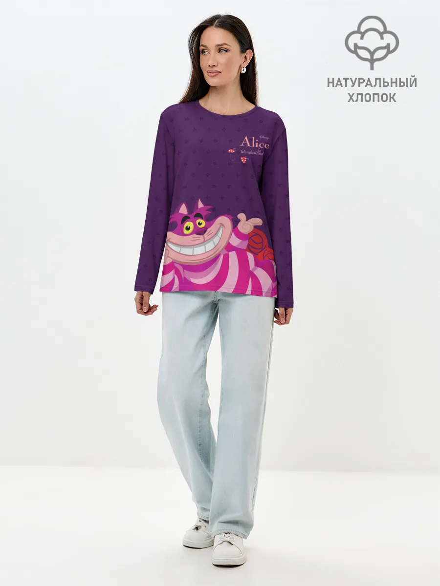 Лонгслив женский. Хлопок / Чеширский Кот