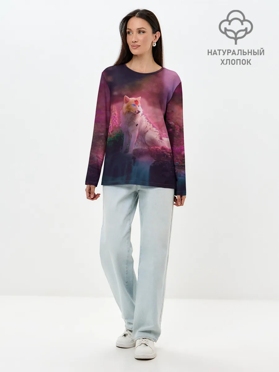 Лонгслив женский. Хлопок / Лисичка