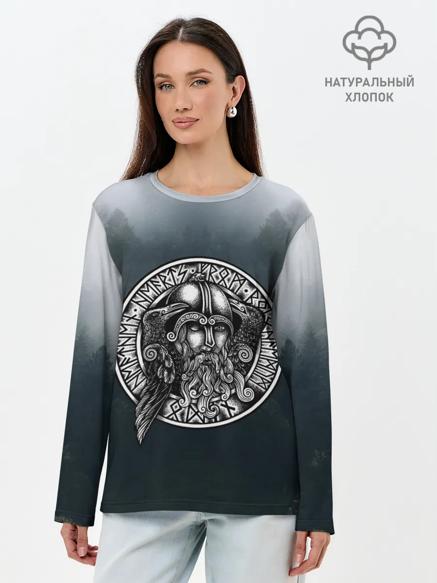 Лонгслив женский. Хлопок / руны