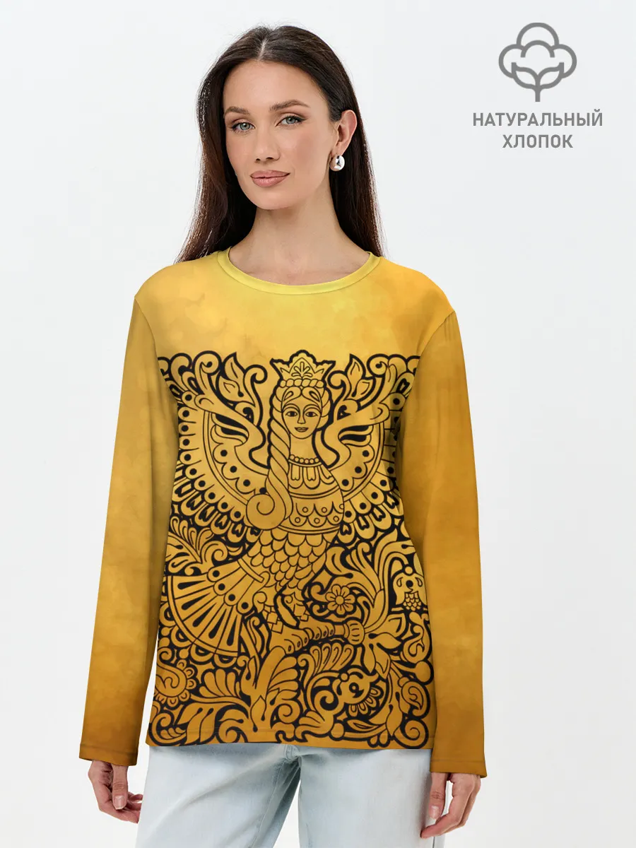 Лонгслив женский. Хлопок / жар птица