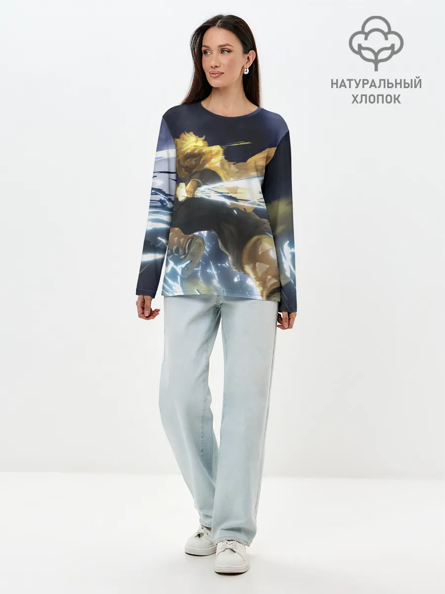 Лонгслив женский. Хлопок / Зиницу Агацума Бог ГРОМА