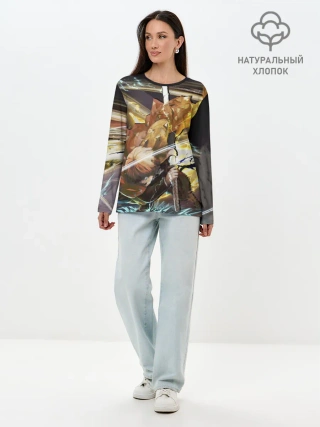 Лонгслив женский. Хлопок / Зиницу Агацума Клинок демонов