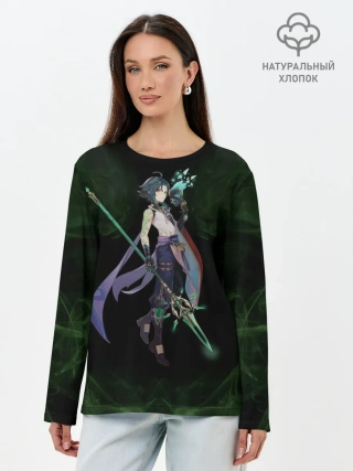 Лонгслив женский. Хлопок / Genshin Impact - Xiao