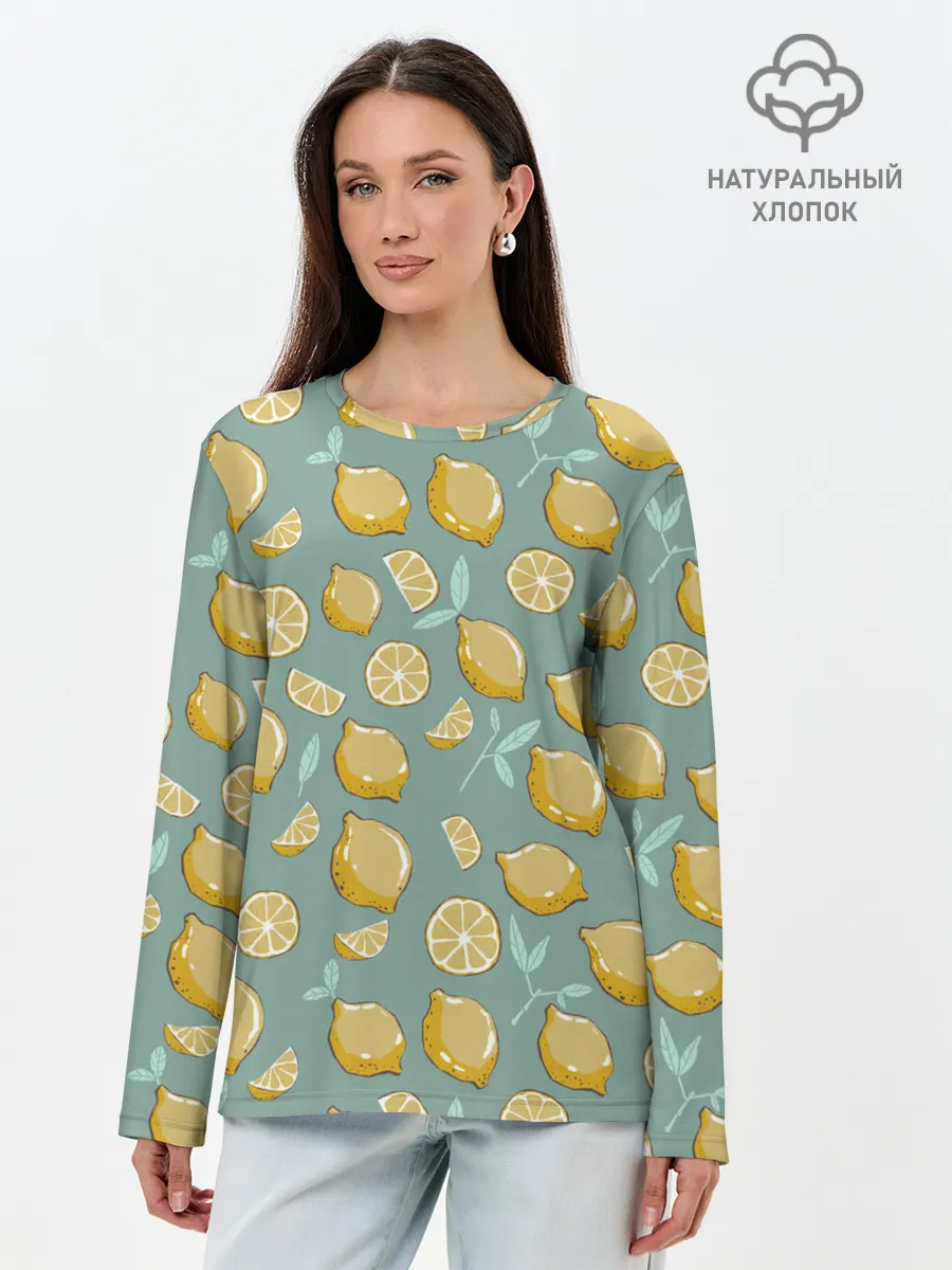 Лонгслив женский. Хлопок / Lemon